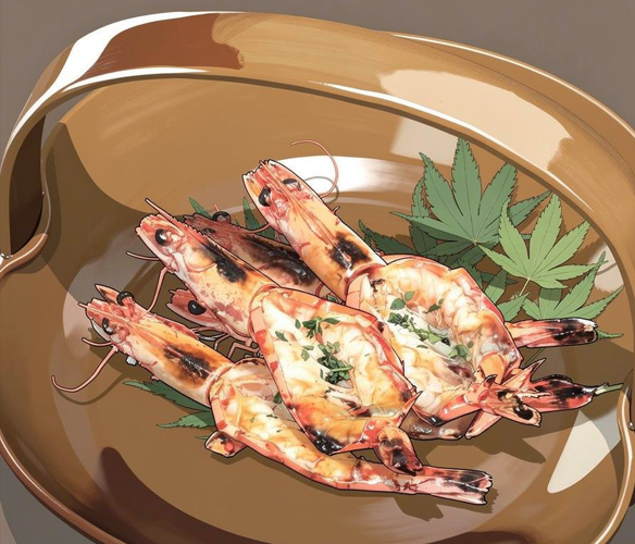 海老の鬼殻焼き