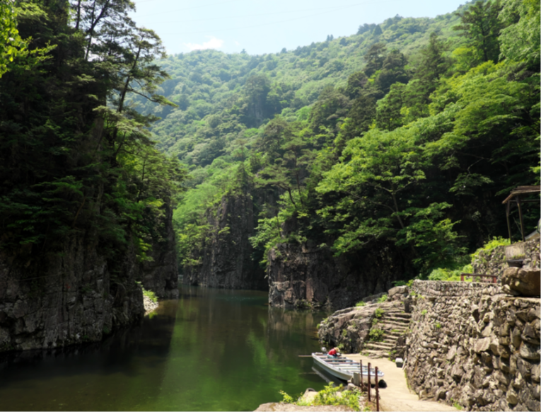三段峡 黒淵渡舟