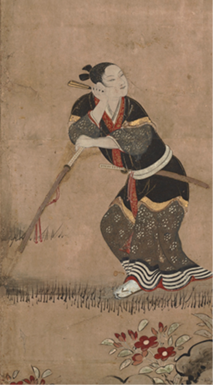 花下遊楽図屏風の部分（狩野長信・17世紀/東京国立博物館蔵）